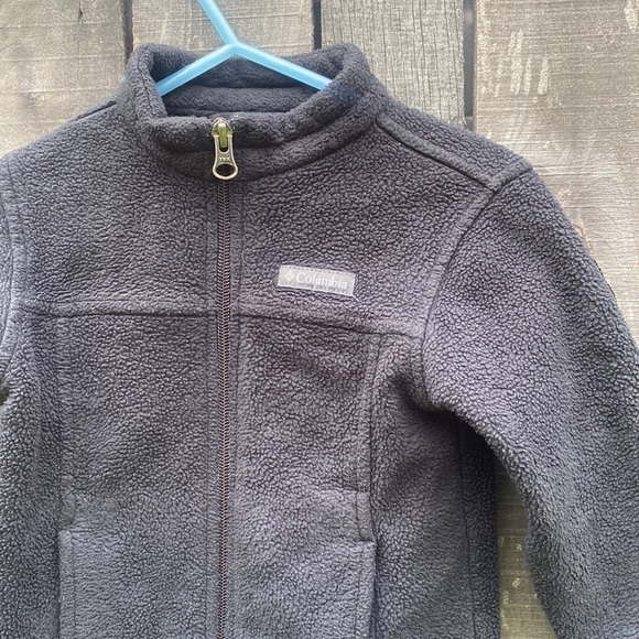 BOY’S Black Columbia Fleece Zip Up Size 18-24 - Picture 2 of 5